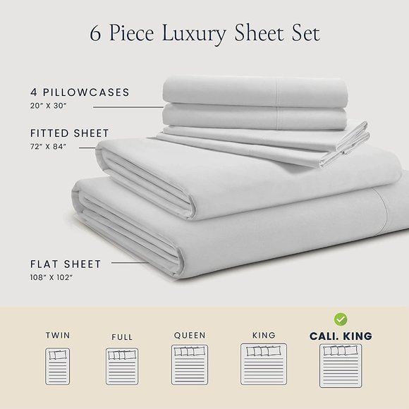 - New King Size Bed Sheets Set - 1800 TC Series 6 Piece Bedding Set - Picture 6 of 7